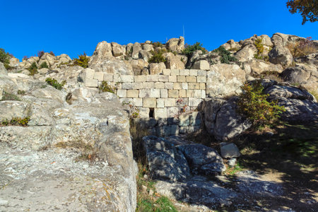 Autumn view of Ruins of Ancient thracian city of Perperikon, Kardzhali Region, Bulgariaの写真素材
