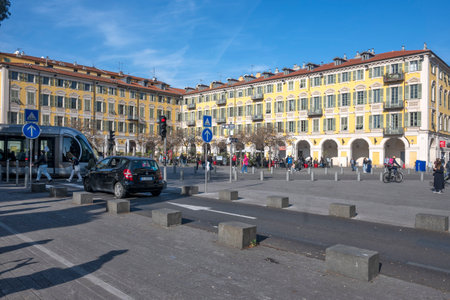 NICE, FRANCE - JANUARY 28, 2024: Amazing Panorama of city of Nice, Provence Alpes-Cote d'Azur, Franceのeditorial素材