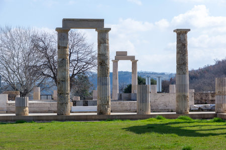 Ancient Ruins of Palace at the Archaeological Site of Aigai, Vergina, Central Macedonia, Greece