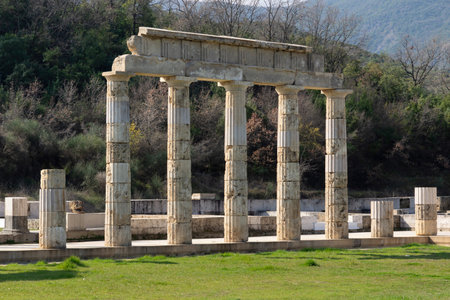 Ancient Ruins of Palace at the Archaeological Site of Aigai, Vergina, Central Macedonia, Greece