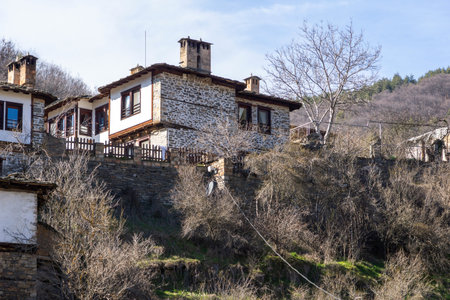 Panorama of Village of Kosovo with Authentic nineteenth century houses, Plovdiv Region, Bulgaria