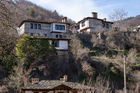 Panorama of Village of Kosovo with Authentic nineteenth century houses, Plovdiv Region, Bulgaria