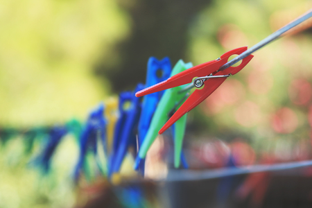 Clothespins bokehの写真素材