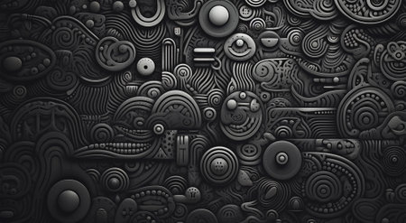 Abstract black metal background.  AI generatedの素材