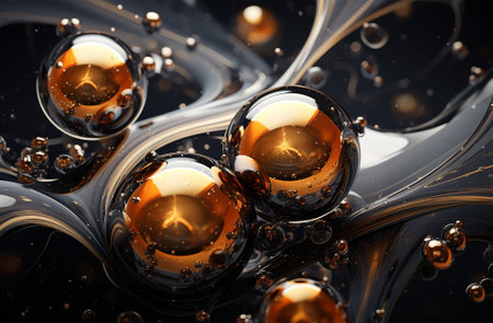 Abstract fractal for creative design looks like water drops. Ai generatedの素材
