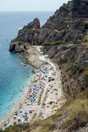 island with blue sea stone beach landscape. High quality photoの写真素材