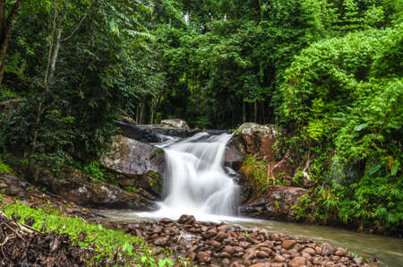 Phu Soi Dao waterfall, in Phu Soi Dao National Park, Thailand. Beautiful scene of waterfall on...