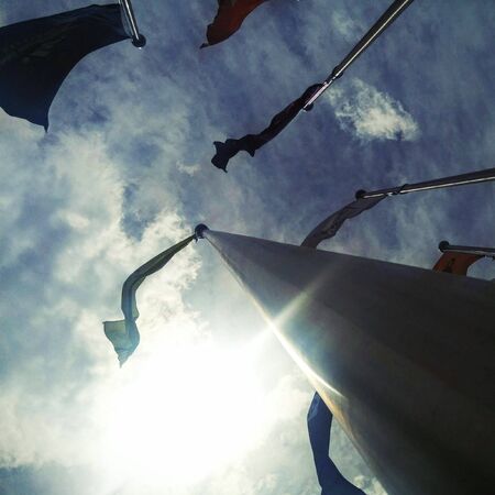 Silhouette of flags