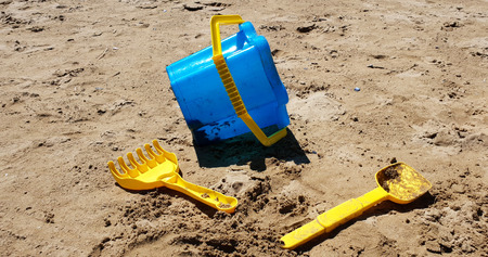 Colored beach boys on the Senigallia's beach in Italyの写真素材