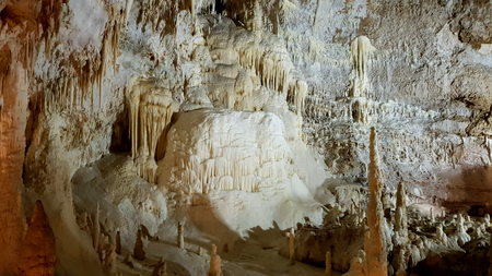 Frassassi's cave with stalactitiesの写真素材
