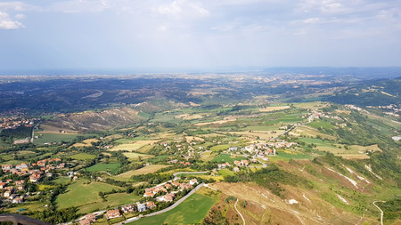 Mountains and plans in italian territoryの写真素材