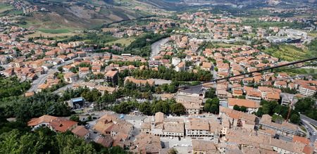 Mountains and plans in italian territoryの写真素材