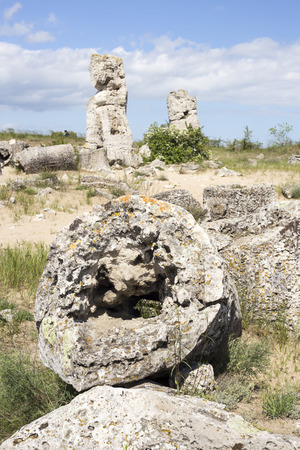 Pobiti Kamani (Standing Stones, Stone Forest) Unique Natural Rock Phenomenon, Varna, Bulgariaの写真素材
