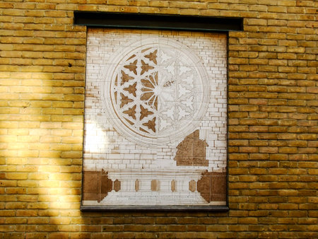 Beautiful Art Design on Bricks Wall in London City, Great Britain