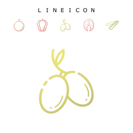 Healthy food icons set coloredのイラスト素材
