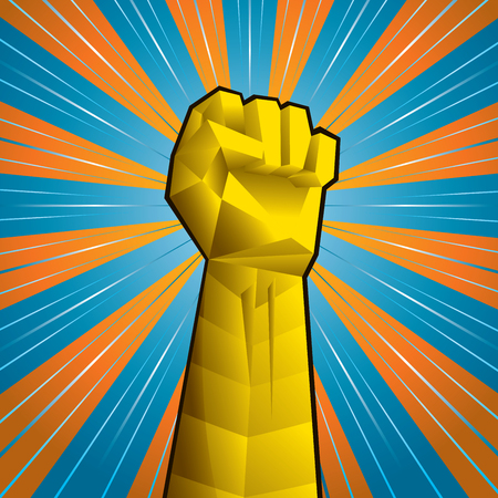 Hand with clenched fist vector illustration in 3D style.のイラスト素材