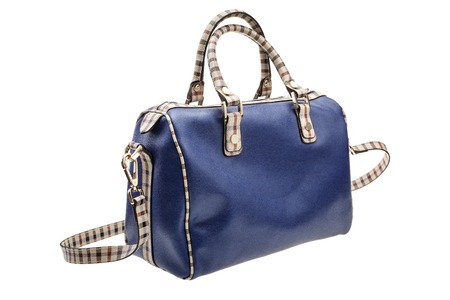 New blue womens bag isolated on white background.の写真素材