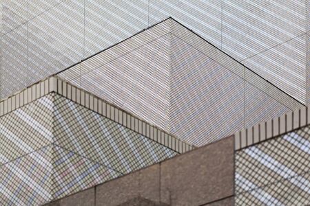 Modern architecture. Graphical geometric pattern on modern building.