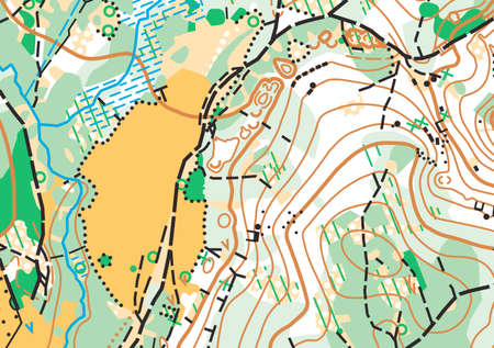 Detailed fragment of color abstract vector topographic mapのイラスト素材