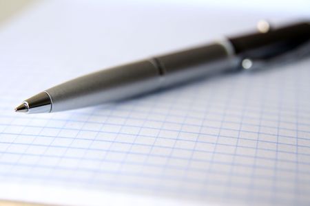 pen on the mathematics pageの写真素材