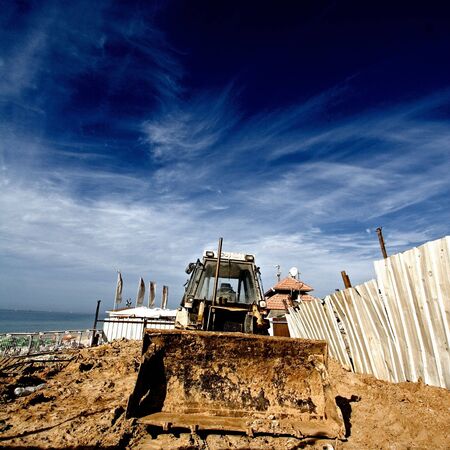 colourful view of bulldozerの写真素材