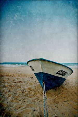 seascape scenery old fashion textured pictureの写真素材