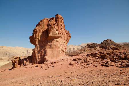 moment of old mountain, Timna Valley near Eilat, south of Israelの写真素材