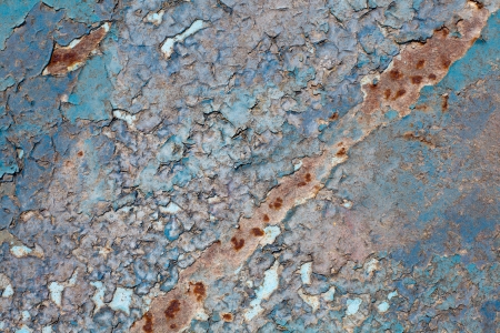 fragment of the old metallic surface, old blue texture