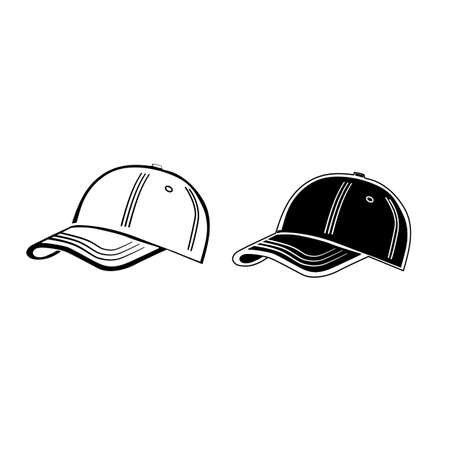 Black cap in modern style on white background.のイラスト素材