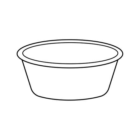 Empty round basin icon. Vector outline illustration isolated on white backgroundのイラスト素材