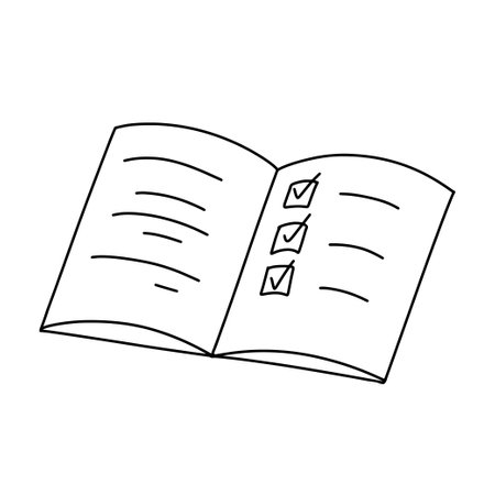 Plan or To do list in notepad. Checklist, task list. Doodle vector illustration isolated on white.のイラスト素材