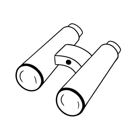 Binoculars doodle sketch isolated on white background. monochrome vector illustrationのイラスト素材