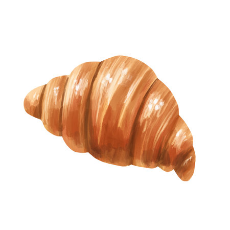 Hand drawn croissant isolated on white background. Food illustration isolated on white.の写真素材