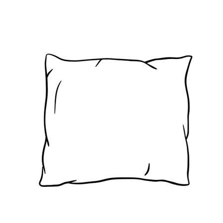 Pillow outline icon. Vector doodle sketch isolated on white backgroundのイラスト素材