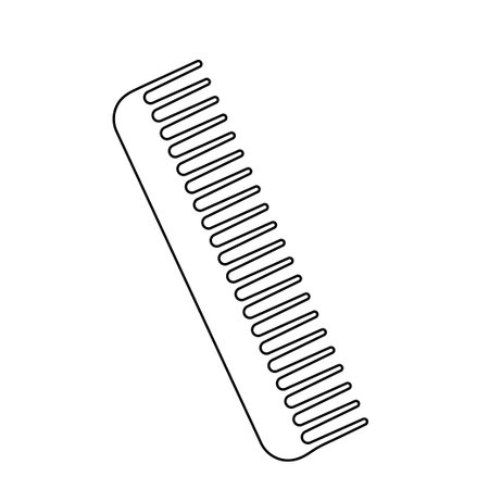 Doodle comb for styling vector doodle illustration. Hairdresser tool isolated on whiteのイラスト素材