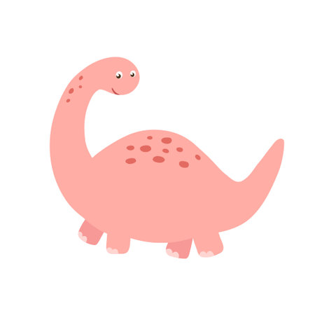 Cute little baby dinosaur. Vector colorful illustration isolated on white background for kidsのイラスト素材