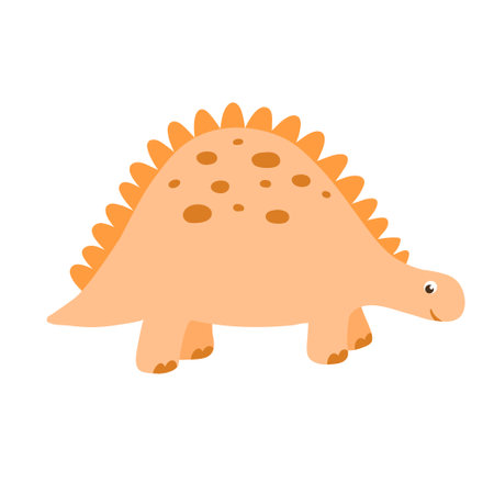 Cute little baby dinosaur. Vector colorful illustration isolated on white background for kidsのイラスト素材