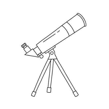 Telescope icon. Vector doodle sketch.のイラスト素材