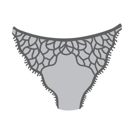 Female black underpants isolated on white background. vector flat illustrationのイラスト素材
