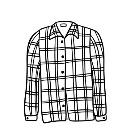 Man Shirt doodle illustration. Doodle outline illustrationのイラスト素材
