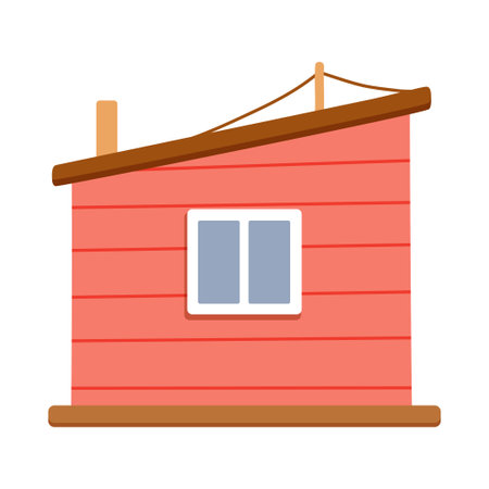Fishing house Cute cartoon vector illustrationのイラスト素材