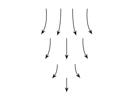 Arrow line icons spread up or down. Vector conditioner sign isolated. Air flow wave symbol for infographic banner and website.のイラスト素材