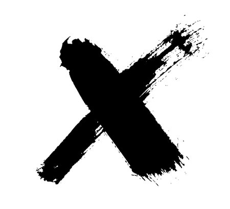X Mark. Hand drawn grunge icon. Vector brush strokes. Abstract cross shapeのイラスト素材