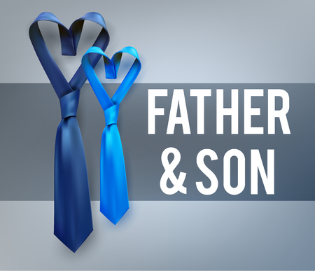 Father son love necktie.のイラスト素材