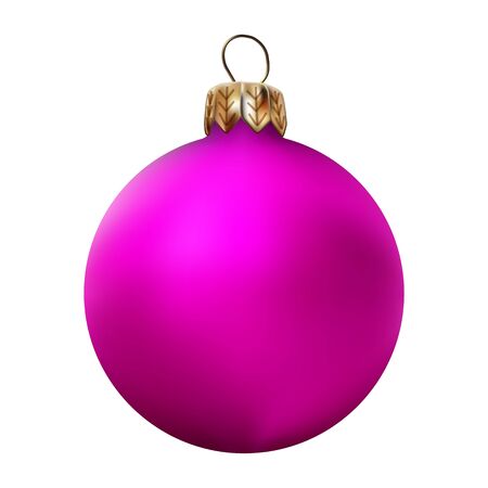 pink Realistic Christmas tree ballのイラスト素材