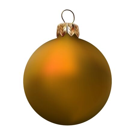 orange Realistic Christmas tree ballのイラスト素材