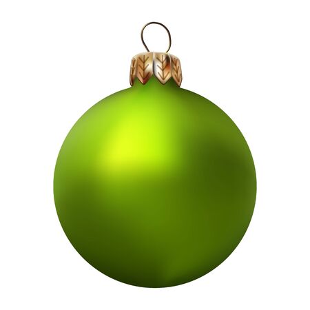 light green Realistic Christmas tree ballのイラスト素材