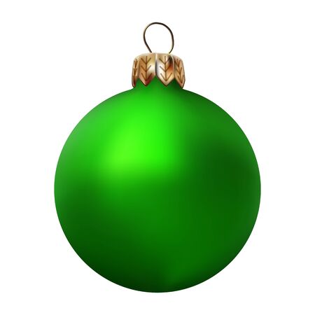 green Realistic Christmas tree ballのイラスト素材