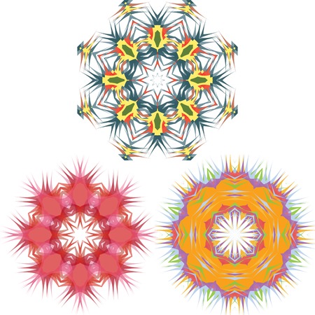 Set of Colorful Round Patterns isolated on white background Vector Illustrationのイラスト素材