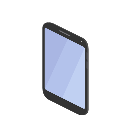 black smartphone isometric view isolated on whiteのイラスト素材